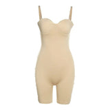 Kliou Body-Shaping Rompers Women Popular Classy Sheath Slim Sexy Cleavage Party Playsuit Solid Strapless Camisole Clubwear