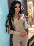 Fashion Turn-down Collar Jumpsuit Women 2022 Winter Long Sleeve Wide Legs Jumpsuits Femme Streetwear Lapel Body