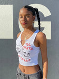 Kliou Aesthetic Graphic Cyber Y2k Streetwear Women Chic Sleeveless Activity Tank Tops 2021 Harajuku Skinny Crop Tops
