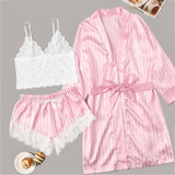 New Ladies Pajamas Four-Piece Sexy Sling Skirt Set Home Lace Pajamas