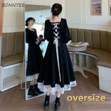 Women Long Sleeve Female Causal Vintage Ulzzang Party Square Collar Elegant Mujer De Moda Cozy Spring Clothing