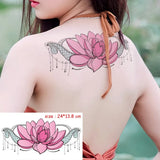 Temporary Tattoo Sticker Totem Flower Arrow Color Sexy Chest Back Fake Tatoo Waterproof Flash Tatto Body Art for Woman