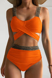 2025 New Split Solid Color Swimsuit Female Bikini Triangle Sexy Thin High Waist