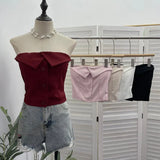 Shoot Spice Girls With Chest Pads Fish Bone Lace Sexy Sling Vest Short Boobs On The Back Of The Dress Woman