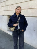 Spring/Autumn Festival New Women's Collar Large Pocket Zipper Short Long-Sleeved Jacket