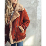 Women's Locomotive Deer-Skin Cashmeat Wool Coat Women's Cotton