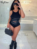Letter Print Gold Wire Sleeveless Sexy Crop Top Mini Shorts 2 Pieces Suits 2021 Fall Women Fashion