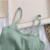 Women Sling New Summer Fashion All-match Soft Chic Crop Top Womens Casual Knitting Camis Breathable Slim High
