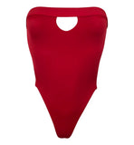 One Piece Swimsuit 2019 New Arrival Strapless High Leg Backless Sexy Swimwear Women Solid Bodysuit Monokini Swim