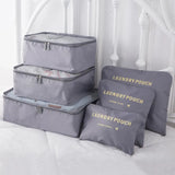 6 PCS Travel Storage Bag Set for Clothes Tidy Organizer Wardrobe Suitcase Pouch Travel Organizer Bag Case Shoes Packing Cube