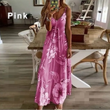 Spaghetti Strap Dress Summer Fashion Floral Print Boho Womens Dresses Sexy Beach Sleeveless Plus Size Female Maxi