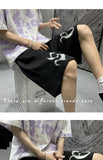 2022 Summer Men Shorts Black Pants High Waist Goth Punk Casual Baggy Sweatshorts Streetwear Y2k Elastic Waist Cargo Male
