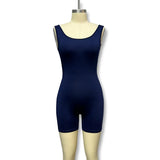 Bare Back One-Word Collar Sleeveless Jumpsuit Folded Three-Point Jumpsuit