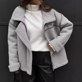 Lamb Wool Coat 2025 New Design Sense Spliced Street Locomotive Cotton