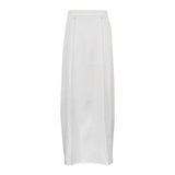 Woherb 2023 French New Milky White Commuter Skirt Loose Silhouette Thin Casual Skirt Woman-Outfit