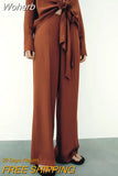 2023 New Women Summer Wide Leg Pants Fashion Loose Elastic waist Solid Female Elegant Street Pant Trousers Clothing-Outfit