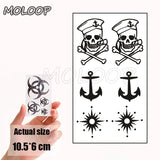 Water Transfer Tattoo Skull Cyclops Pirate Tattoo Body Art Waterproof Temporary Fake Flash Tattoo for Man Woman Kid