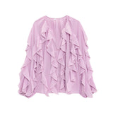 Spring 2025 New Long Fashion Loose Design Niche Laminated Shirt Top