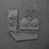 Seamless Gym Two Piece Set Women High Stretchy Tracksuit Women Sports High Waist Leggings Workout Pants Sets