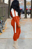 Winter Contrast Color Crop Top and Pants 2 Piece