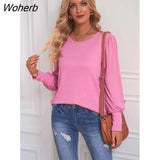 Autumn New Cotton Shirts Fashion Women Shirts Long Sleeve T-shirt Streetwear Loose Tops Female Tees Clothes Blusas 23265-Outfit