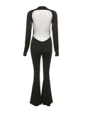 vintage jumpsuit with long sleeves and flared