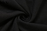 Kliou Knitted Stitching Mini Dress Women Hipster Skinny Three-Dimensional Decoration Bodycon Long Sleeve Turtleneck