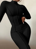 Sexy Joint Round Neck Long Sleeve Sim Fit