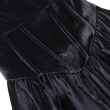 Velvet Square Corset A Line Women Formal Dress Bodycon Long Sleeve New Year Elegant Autumn Party Sexy Lady Mini Dress-Outfit