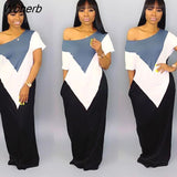 and American Women's Casual Loose Color Matching Dress-Outfit