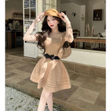 Wind To Close The Waist Thin Temperament Sling Skirt 2025 Summer Dress New Korean Version Of The Design Lace Bag Hip
