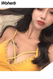 tank top daddy chest binder sports bra women summer clothing streetwear women top silk pink corset top 2023 patchwork 729-1-Outfit