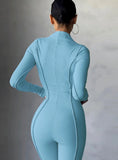 Sexy Joint Round Neck Long Sleeve Sim Fit