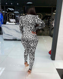 Leopard Print Rompers Womens Jumpsuit Sexy O Neck Long Sleeve Leggings Skinny Night Club Party Jumpsuit Women Overalls-Outfit
