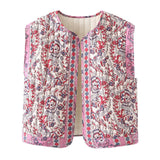 Women's Clothing 2025 Autumn And Winter New Street Fashion Printed Cotton Vest Vest Coat Women