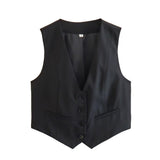 Women's Retro Solid Color Candy Color V-Neck Short Suit Vest / Horse Clip