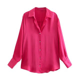 Spring Style New Spring Satin Texture Classic Shirt 7969046-Outfit