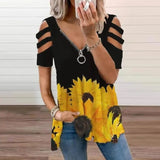 Blouses Shirts Pullover Blusa Hollow-Out Women Elegant Summer Fashion Tops Loose V_Neck 2021 Tee