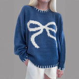 And Winter New Lace V-Neck Marinde Jersey Casual
