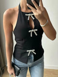 Summer New Bow Ornament Hanging Neck Repair Small Waistcoat Woman