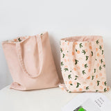 New Millet Wheat Fabric Double-sided Dual-use Shoulder Bags Cotton Linen Pocket Handbag Shopping Bag Female Canvas Cloth