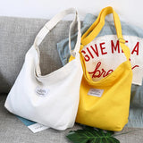 Large-capacity Canvas Shopping Bag Retro Casual Women's Tote Shoulder Bag Letter Printed Zipper Crossbody Bags for Women