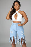 Fringed Ripped Jeans