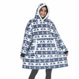 Print Hoodie Sweatshirt Women Fleece Christmas Oversized Hoodies Giant TV Blanket With Sleeves Loose Pullover Xmas