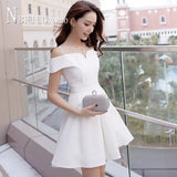 Women Dress 2021 Summer Slim White Color Prom Party Female
