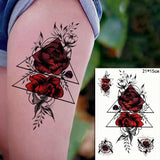 Temporary Tattoo Stickers Sexy Rose Heart-shaped Wreath Fake Tatto Waterproof Tatoo Back Leg Arm Belly Big Size for Women