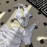 2023 New Sexy Hollow Conjoint Solid Color Two-Set Swimsuit Bikini