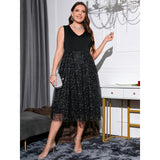 Summer Women's Clothing Large-Size Dress V-Neck Temperament Body-In-Tonic High-End Dress