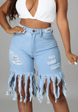Fringed Ripped Jeans