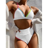 Black Bikini Set High Waist Swimsuit Women Push Up Bikini Sexy Swimwear Halter Bandage Bathing Suit Solid